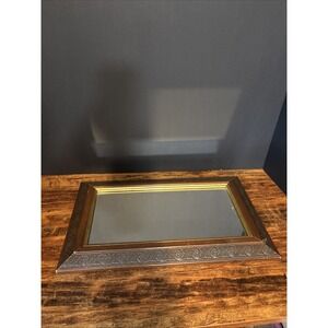 VTG Mirror 9x15 Wood Embossed Gold Trim Home Interiors & Gifts